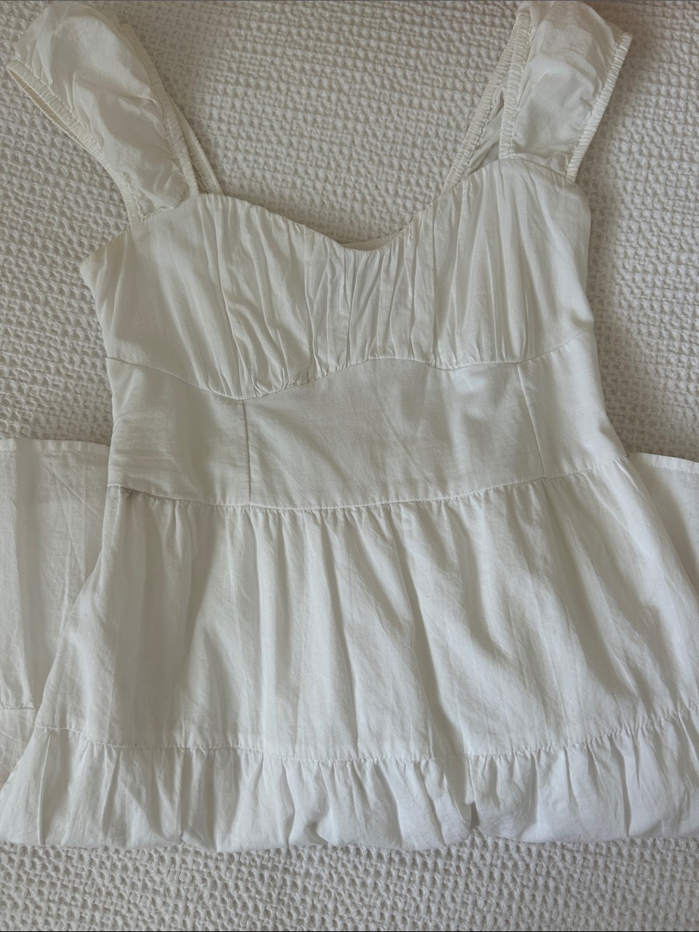 Hollister White Ruffled Tiered Sundress